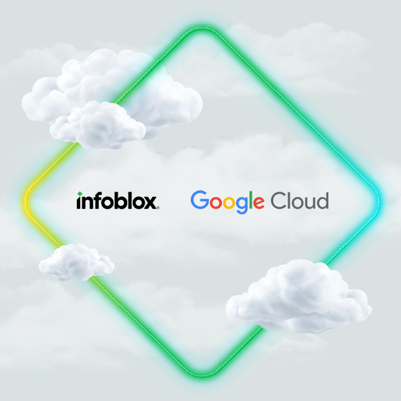 infoblox-google-cloud-sicheres-transformieren-netzwerk-infoblox-google-cloud Eine illustrierte Ansicht der Google Cloud- und Infoblox-Logos.